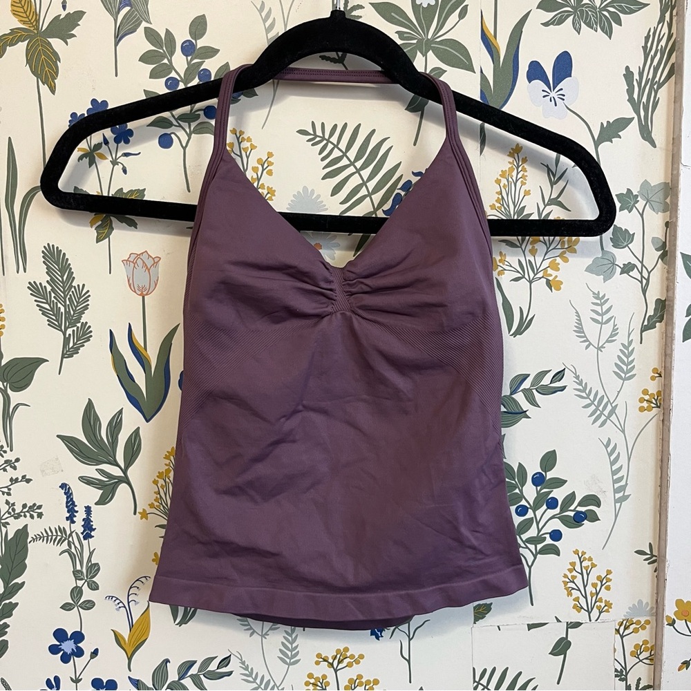 DFYNE purple strappy halter top size small